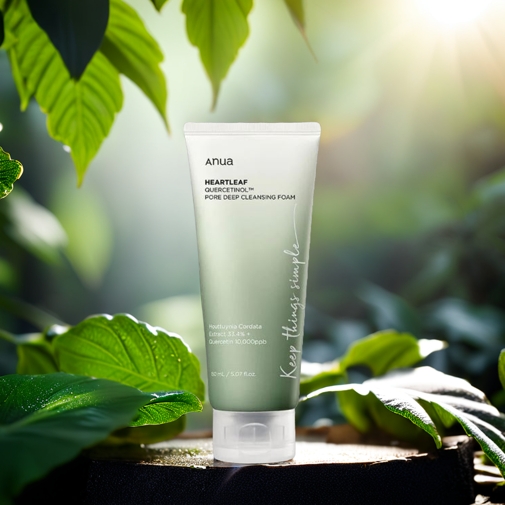Anua Heartleaf Quercetinol Pore Deep Cleansing Foam - 150ml | أنوا غسول رغوي يحتوي على خلاصة نبات القلب، مصممة لتنظيف المسام بعمق وتقشير خلايا الجلد الميتة بلطف - 150 مل