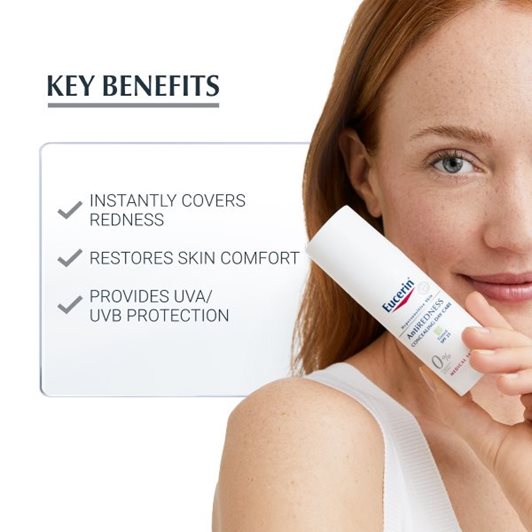 Eucerin Anti-Redness concealing day cream SPF25 Tinted - 50ml | يوسيرين كريم النهار لإخفاء الاحمرار مع لون - 50 مل