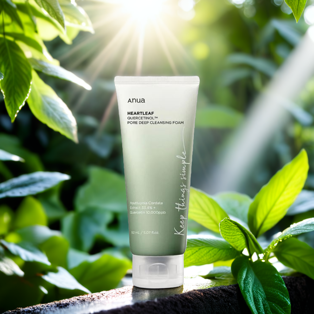 Anua Heartleaf Quercetinol Pore Deep Cleansing Foam - 150ml | أنوا غسول رغوي يحتوي على خلاصة نبات القلب، مصممة لتنظيف المسام بعمق وتقشير خلايا الجلد الميتة بلطف - 150 مل