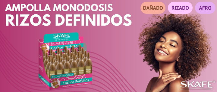 SKAFE Tratamento Capilar Cachos Perfeitos(24 x 10Ml) | سكاف أمبولات لعلاج الشعر التالف والمجعد - 24*10 مل