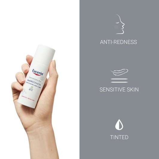 Eucerin Anti-Redness concealing day cream SPF25 Tinted - 50ml | يوسيرين كريم النهار لإخفاء الاحمرار مع لون - 50 مل