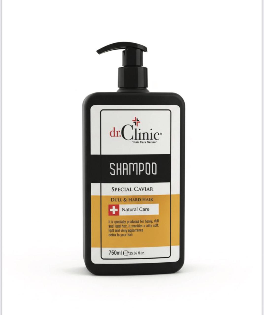 dr.Clinic Shampoo Special Caviar Dull & Hard Hair - 750ml| د. كلينك شامبو الكافيار للشعر الباهت والجاف – 750 مل