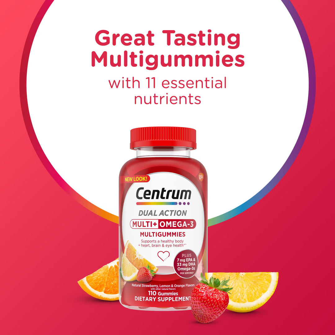 Centrum Multi + Omega-3 Multigummies - 110gummies | سينتروم فيتامينات متعددة+أوميغا - 110 غاميز