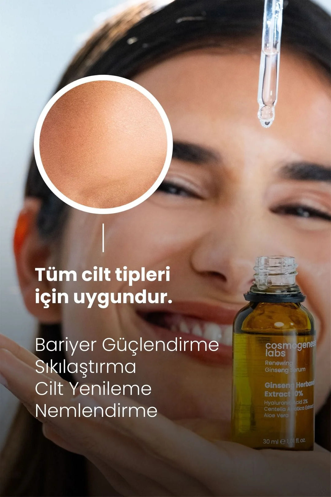 cosmogenesis labs Renewing Ginseng Herbasol Serum 10% - 30ml|   كوزموجينيسيس لابز سيروم التجديد بخلاصة الجنسنغ  – 30 مل