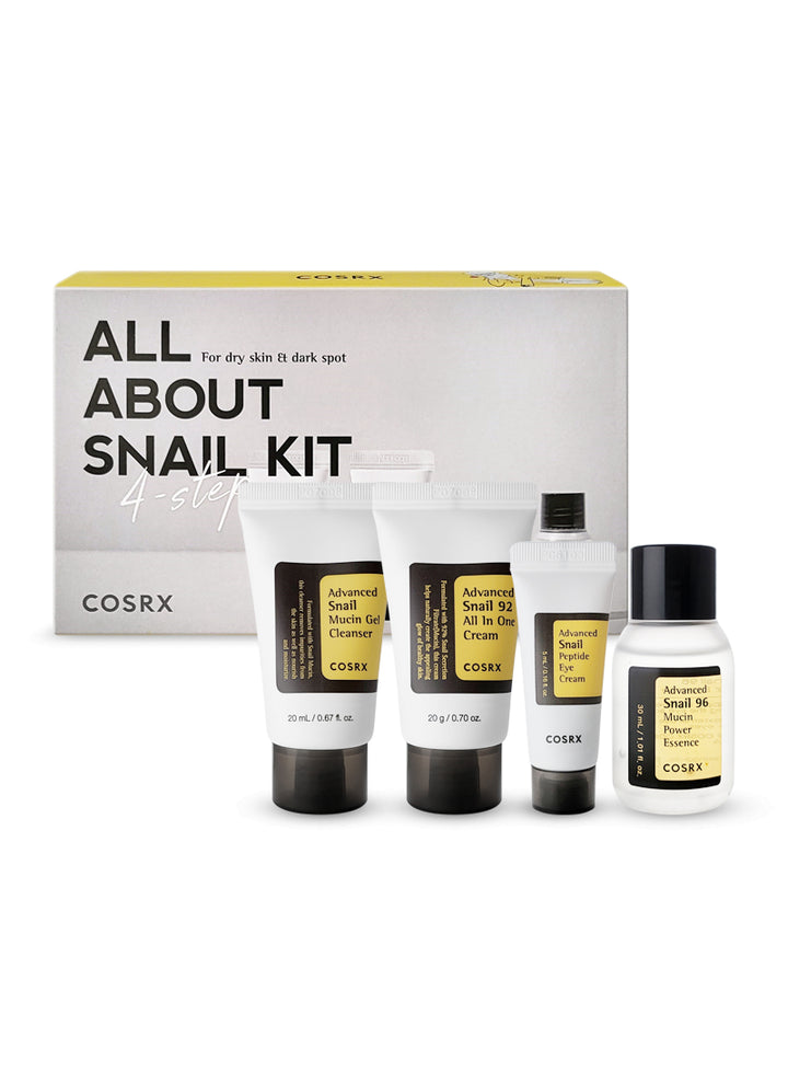 COSRX All About Snail Kit 4 Step - Mini Size | كوزركس مجموعة الحلزون - 4 قطع حجم صغير