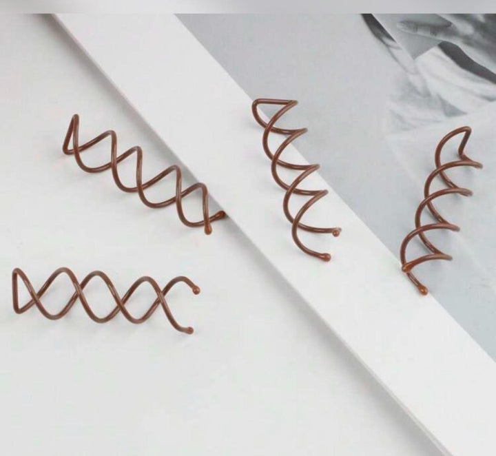 Hair clips in black brown gold and silver - 10 pieces in gold | مشابك شعراسود ،قهوه ،ذهب ،فضي - 10 قطع