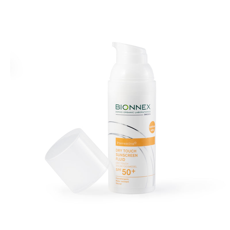 Bionnex Preventiva Dry Touch Sunscreen Fluid Face and Neck SPF 50  - 50ml | بايونيكس سائل واقي شمسي للبشرة الدهنية والحساسة - 50 مل