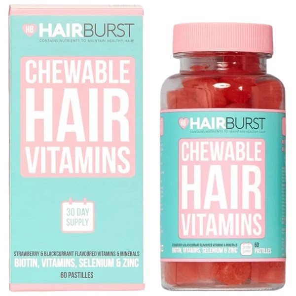 HAIR BURST Chewable Hair Vitamins - 60pcs | هيربيرست فيتامينات قابلة للمضغ لصحة الشعر - 60 قطعة