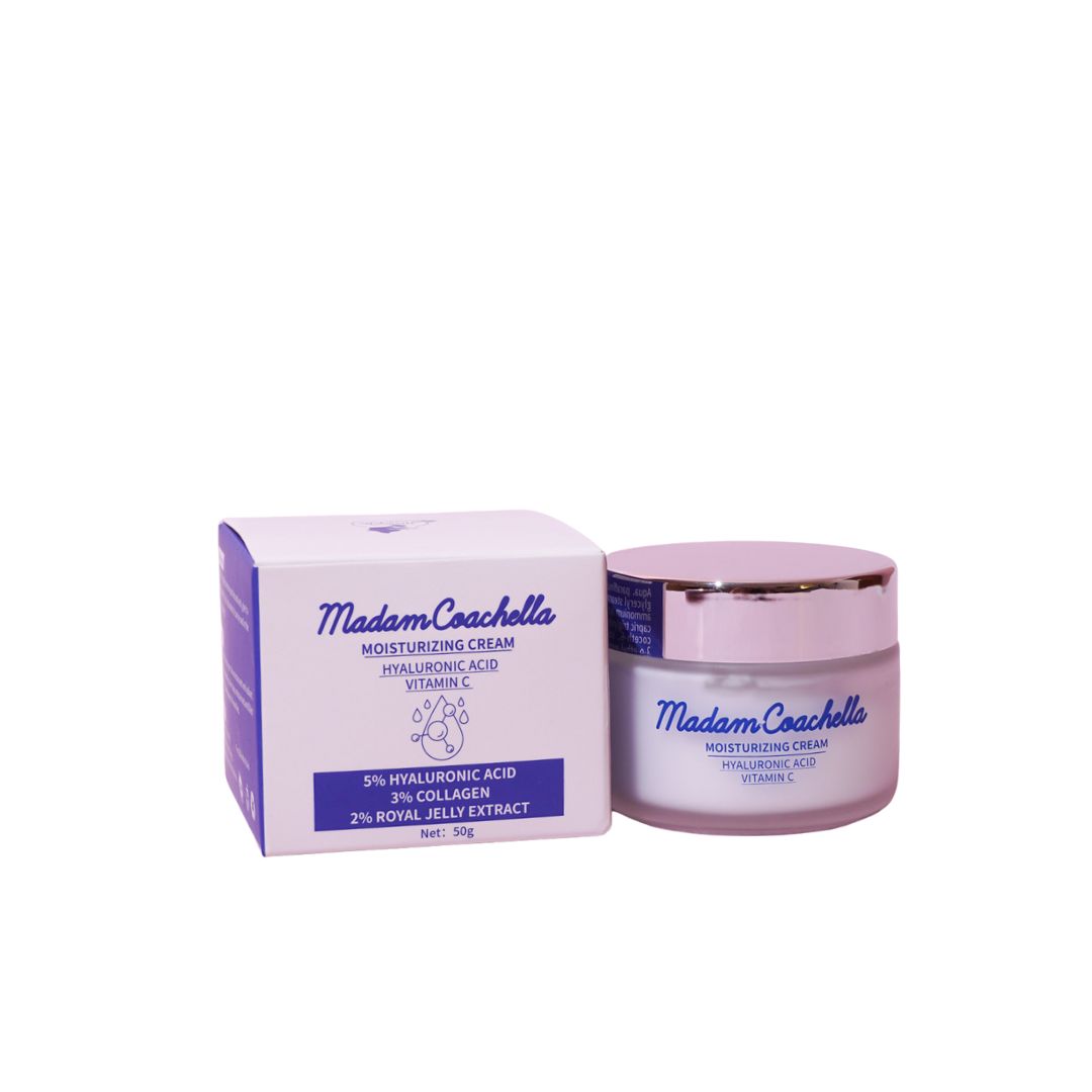 Madam Coachella Moisturizing Cream Hyaluronic Acid Vitamin C - 50g  | مدام كوتشيلا كريم مرطب بحمض الهيالورونيك و فيتامين سي - 50 مل