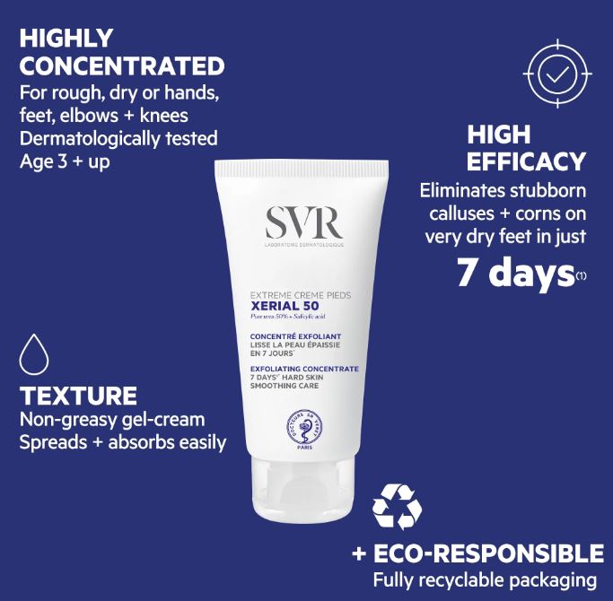 SVR Xerial 50 Extreme Feet Cream - 50ml | اس في ار كريم يوريا 50% للأقدام - 50 مل