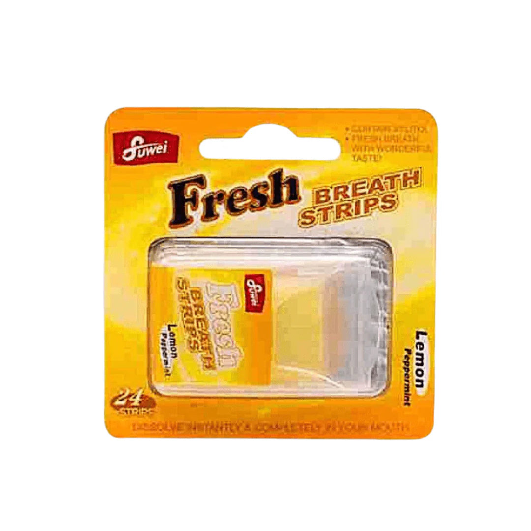 Fuwei Fresh Breath Strips Lemon 24 Strips | فيوي شرائط منعشة للفم بالليمون - 24 شريط