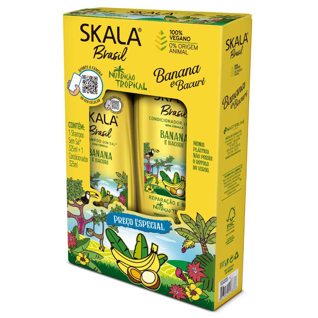 Skala Bomba Banana Kit- 325ml | سكالا مجموعة شامبو وبلسم بالموز للشعر المجعد - 325 مل