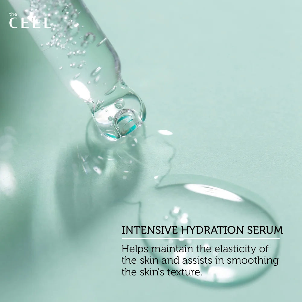 the CEEL Intensive Hydration Serum Hyaluronic Acid Vitamin B5 -30ml | ذا سيل سيروم ترطيب هيالورونيك اسيد و بانتينول - 30 مل