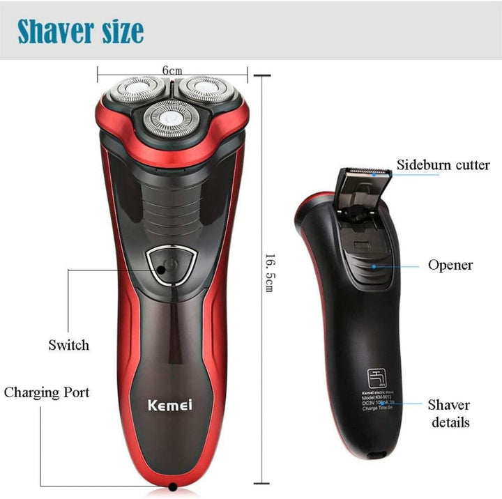 Kemei 3D Rotary Shaver | ماكنة حلاقة دوارة ثلاثية الابعاد من كيمي