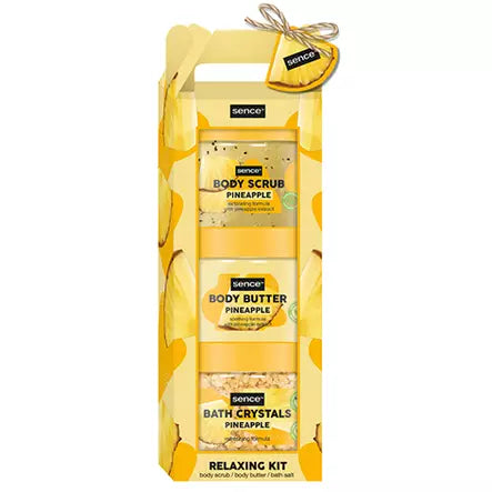 Sence Collection Giftset Body Care Pineapple Planet Love - 150x150x150ml | سينس بيوتي مجموعة الاسترخاء برائحة الأناناس - 150x150x150 مل