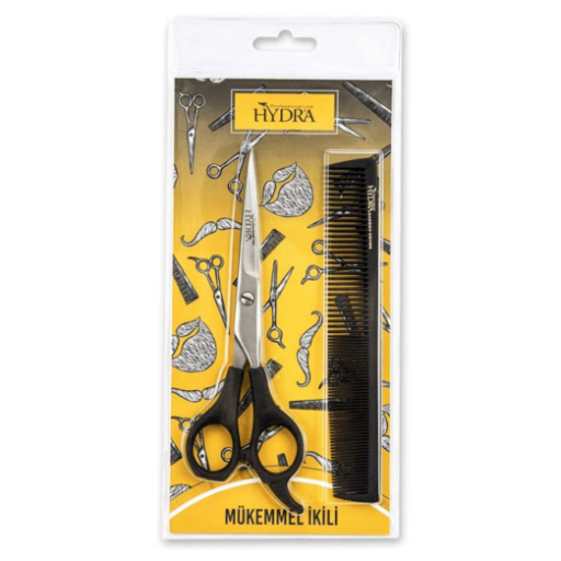 Tarko Hydra Perfect Barber Scissors + Hair Comb Set | تاركو مجموعة تحتوي مقص للشعر و مشط