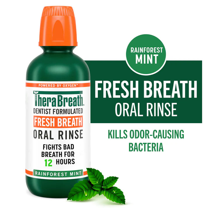 Thera Breath Fresh Breath Oral Rinse Rainforest Mint - 473ml | ثيرا بريث رين فوريست بالنعناع - 473 مل