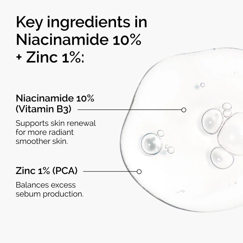 The Ordinary Niacinamide 10% + Zinc 1% - 30ml | ذا اورديناري سيروم نياسيناميد 10% + زنك 1% - 30 مل