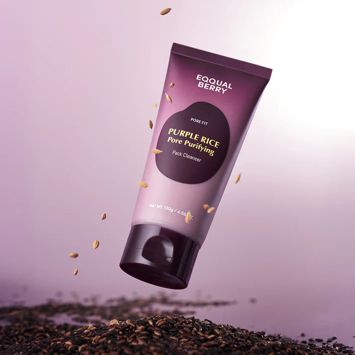 EQQUALBERRY Purple Rice Pore Purifying Pack Cleanser - 130g| ايكوال بيري غسول منظف للمسام من خلاصة الارز -130 غرام