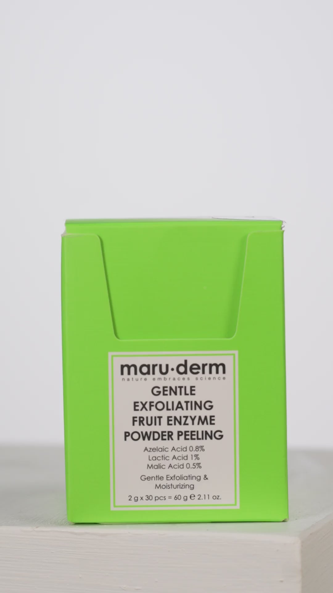 maru.derm Gentle Exfoliating Fruit Enzyme Powder Peeling - 2gx30pcs | مارو.ديرم بودرة تقشير خفيفة بانزيمات الفواكه - 2 غرامx 30 قطعة