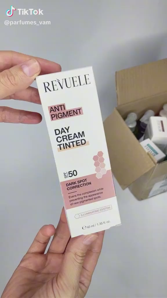 Revuele SPF 50 Anti Pigment Day Cream Tinted - 40ml | ريفويل كريم واقي شمسي مع لون spf50 - 40 مل