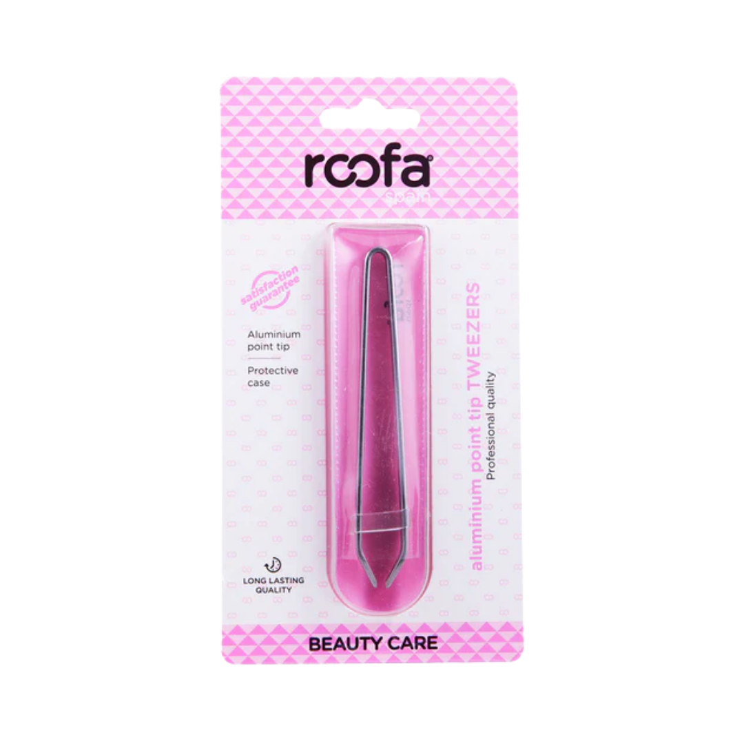 roofa Aluminium Point Tip Tweezers | روفا ملقط شعر المنيوم