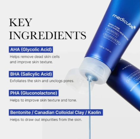 Medicube Zero Pore Blackhead Mud Mask - 100g | ميدي كيوب ماسك كريمي للوجه للتخلص من الرؤوس السوداء - 100 غ