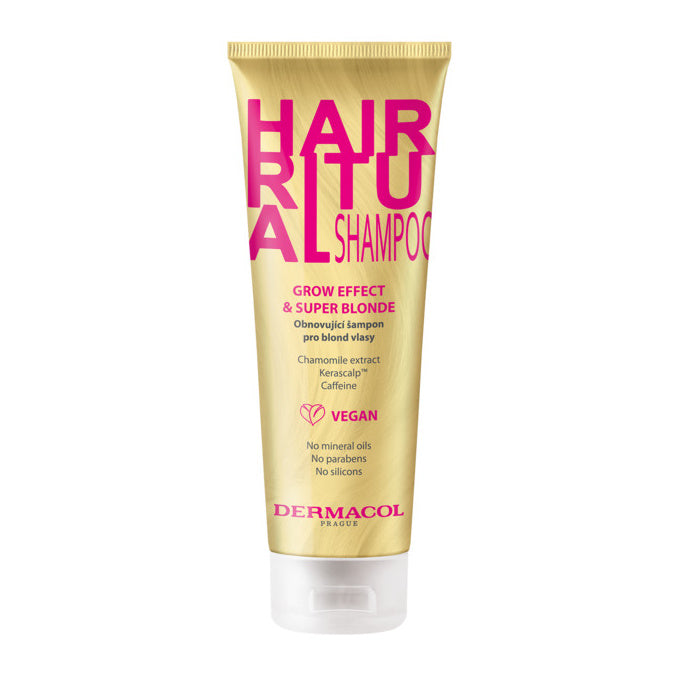 DERMACOL Hair Shampoo Grow Effect & Super blonde - 250ml | ديرماكول شامبو للشعر الأشقر - 250 مل