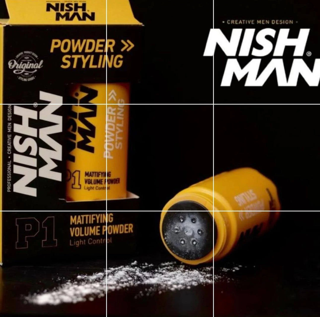 NISH MAN Powder Styling Light Control - 20g| نايش مان بودرة تصفيف الشعر -20 غرام
