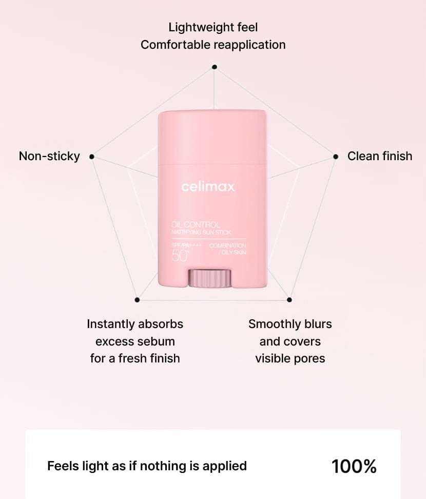 celimax Oil Control Mattifying Sun Stick SPF 50+ PA++++ -19g| سيليماكس واقي شمسي ستيك بعامل حماية 50-19غرام