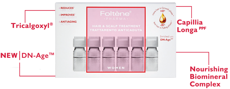 Foltene Pharma Anti-Hair Loss Treatment for Women - 12 ampoules  | فولتين فارما علاج مضاد لتساقط الشعر للنساء - 12 أمبولة
