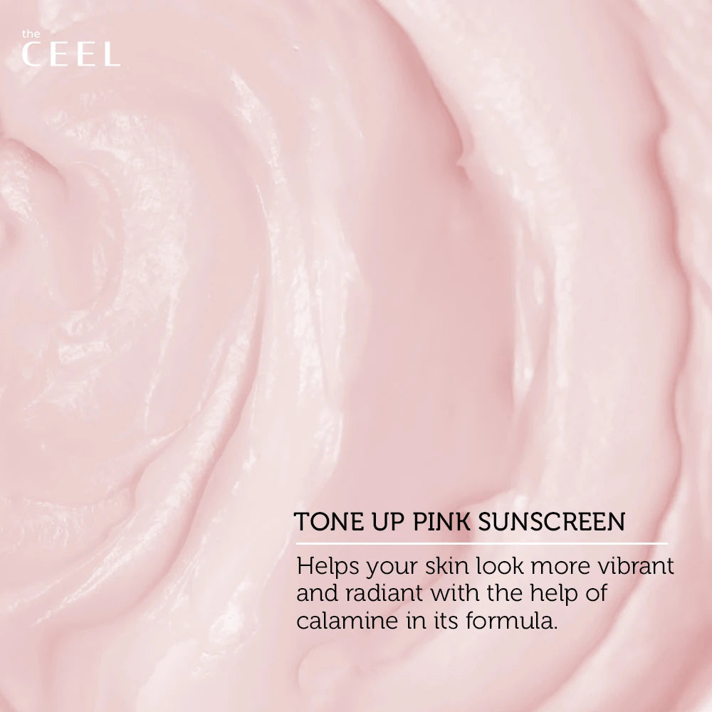 the CEEL Tone Up Pink Sunscreen Spf50+ High Protection - 50ml | ذا سيل واقي شمسي تون اب - 50 مل