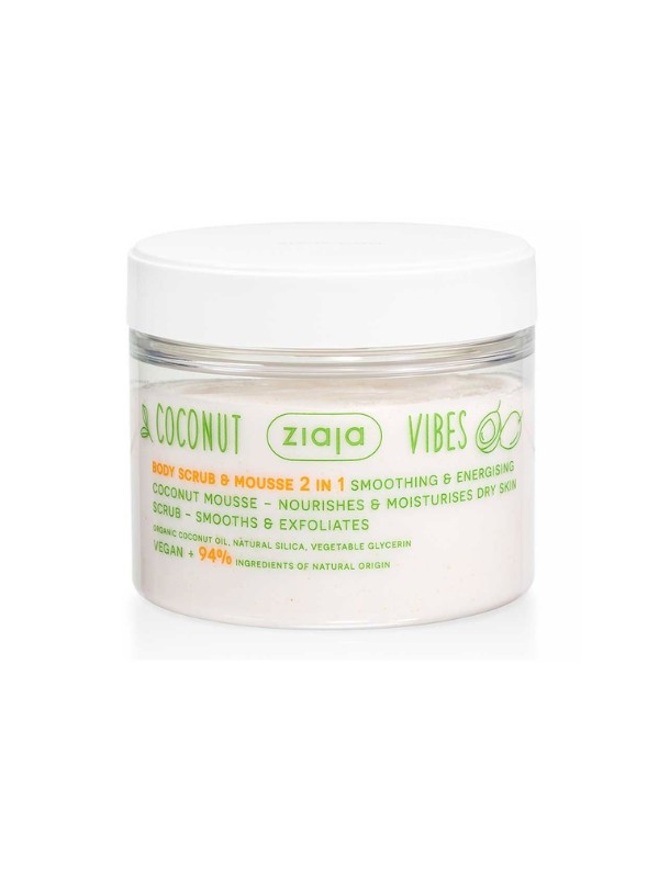 Ziaja Coconut Vibes Body Scrub & Mousse 2in1 - 270ml | جايا مقشر وموس للجسم بنعومة فائقة - 270 مل