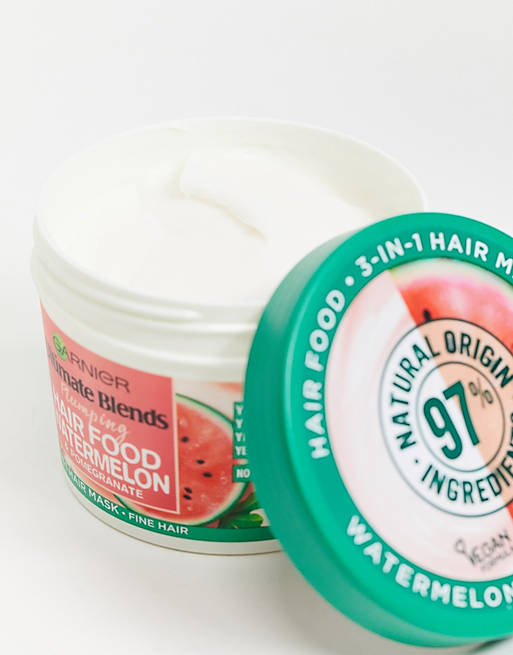 Garnier Ultimate Blends Plumping Hair Food Watermelon 3-In-1 Fine Hair Mask Treatment 390 ml |غارنييه ماسك غذاء الشعر بالبطيخ - 390 مل