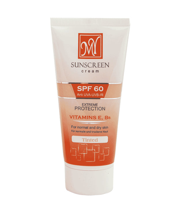 MY Sunscreen Cream Spf 60 Extreme Protection Vitamins E Tinted - 50ml | Parastina tavê ya bêkêmasî ya bi vîtamînên bi SPF 60 - 50 ml