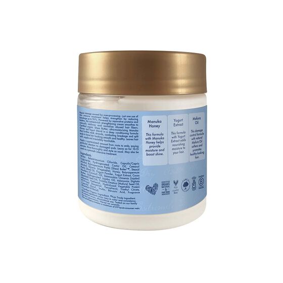 Shea Moisture Manuka Honey & Yogurt Hydrate + Repair Protein-Strong Treatment - 227g | شيا مويستشر عسل مانوكا وزبادي هيدرات + علاج قوي بالبروتين - 227 غرام