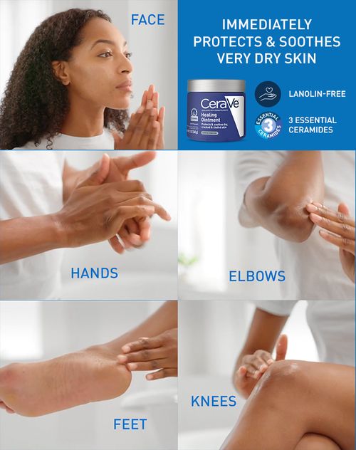 Cerave Healing Ointment Skin Protectant Soothes Dry Cracked and Chafed Skin - 340 g | سيرافي كريم مرهم للبشرة الجافة و المتشققة - 340 غرام