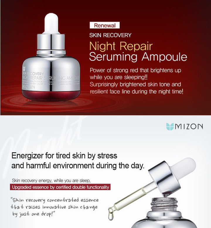 Mizon Night Repair Seruming Ampoule - 30ml | ميزون سيروم ليلي لتجديد البشرة - 30 مل