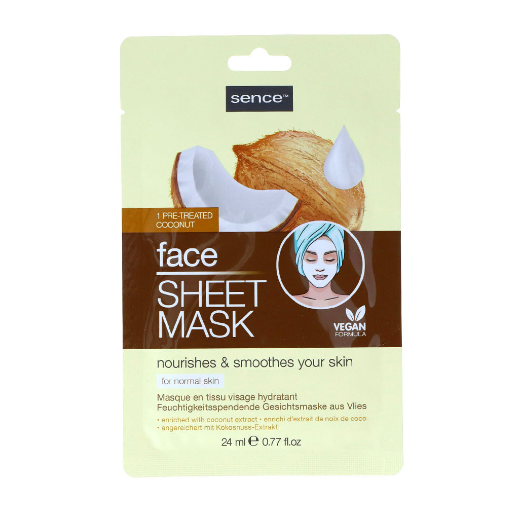 Sence Display Facial Sheet Mask - 24ml Coconut