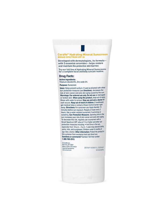 Cerave Hydrating Mineral Face Sunscreen Lotion SPF 30 - 75ml | سيرافي مرطب لوشن و واقي شمسي بعامل حماية 30 - 75 مل