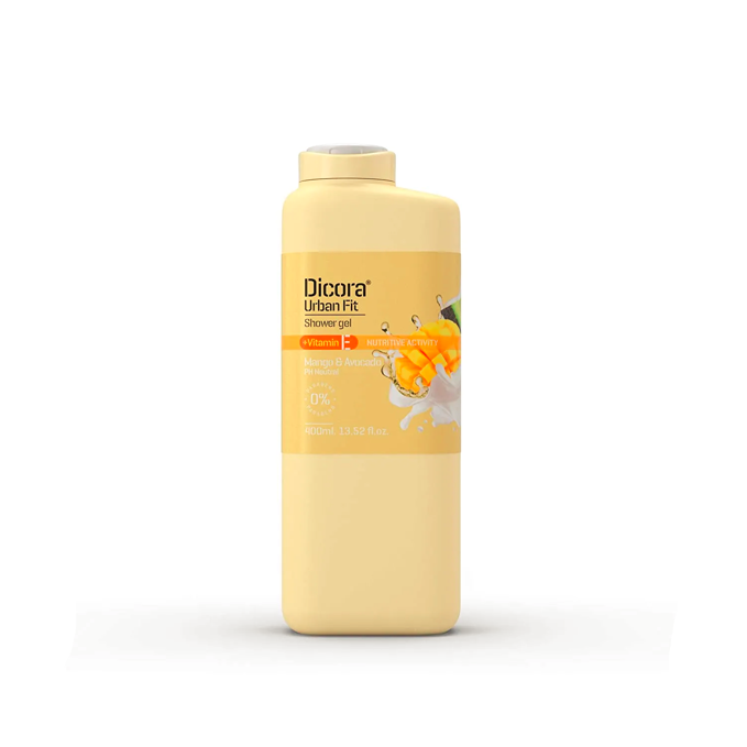 Dicora Urban Fit Shower Gel + Vitamin E Mango & Avocado  - 400ml | ديكورا سائل استحمام بالمانغا والافوكادو وفيتامين E - 400 مل