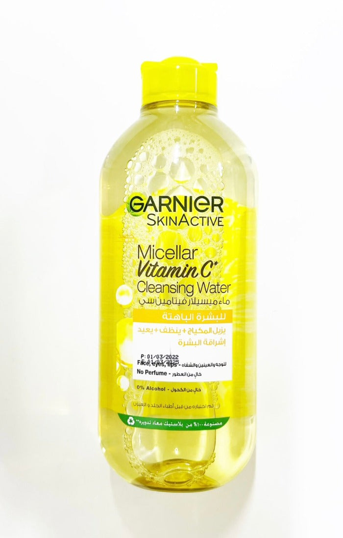Garnier Micellar Brightening Water With Vitamin C - 400ml  | غارنييه مزيل مكياج ماء ميسيلار بفيتامين سي - 400 مل