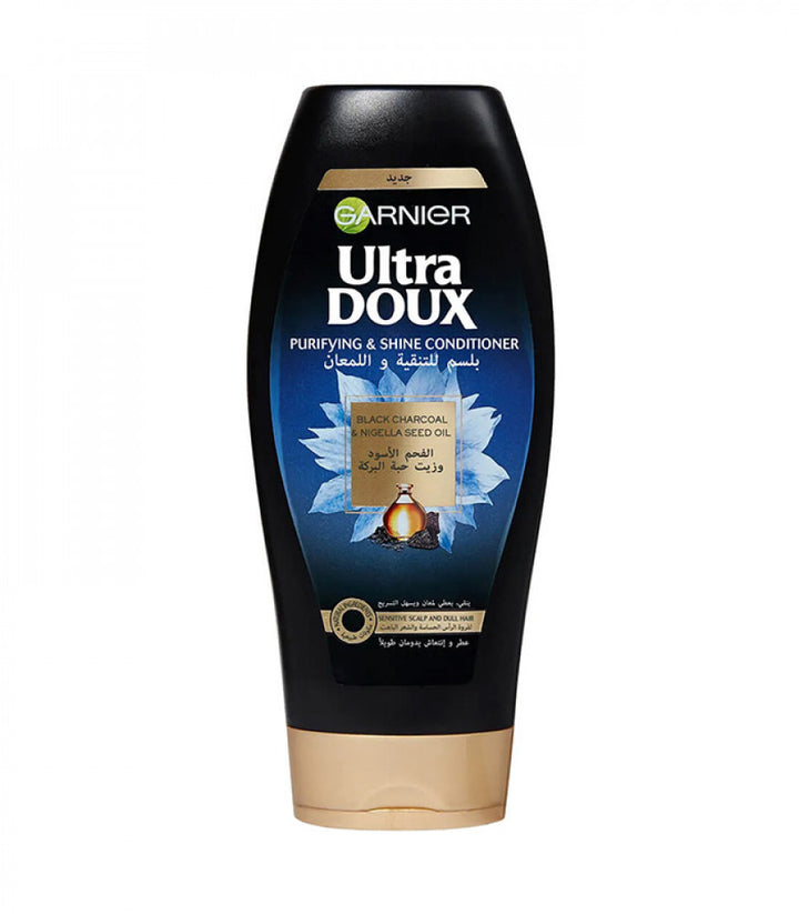 Ultra Doux Black Charcoal & Nigella Seed Oil Purifying & Shine Conditioner - 400ml |Ultra Doux Black Charcoal & Nigella Peed Oil Preifys & Shine Deferyer - 400ml